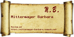 Mittermayer Barbara névjegykártya